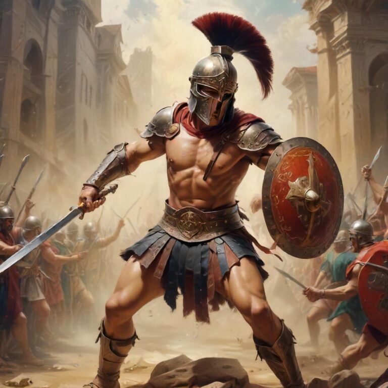 Gladiator in battle